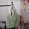 Solid Color Plush Handbag Korean Style Plush Shoulder Bag Kawaii Plush Tote Bag  Female/Girls