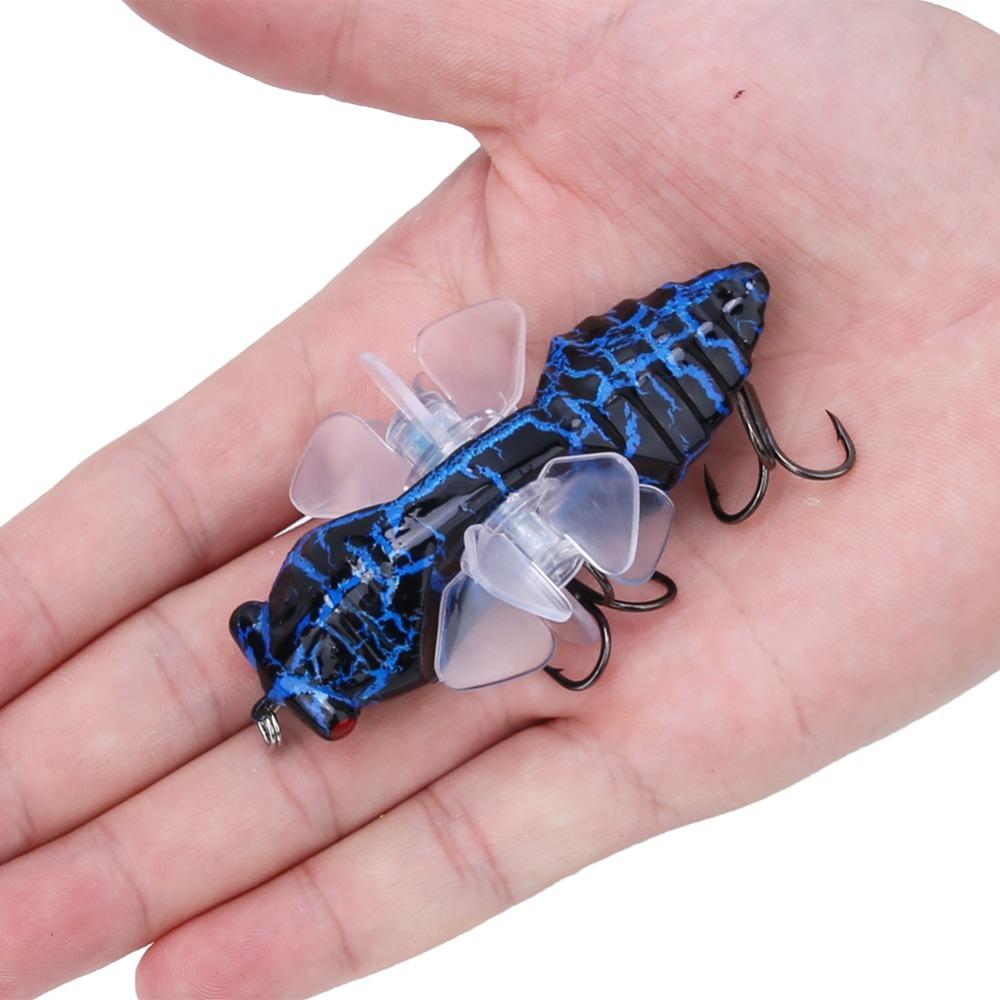2PCS with RTreble Hook Cicada Fish Catcher Artificial Fishing Lure  Stream Fishing