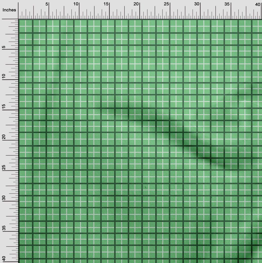 oneOone Cotton Cambric Sea Green Fabric Check Plaid Craft Projects Decor Fabric Printed By The Yard 42 Inch