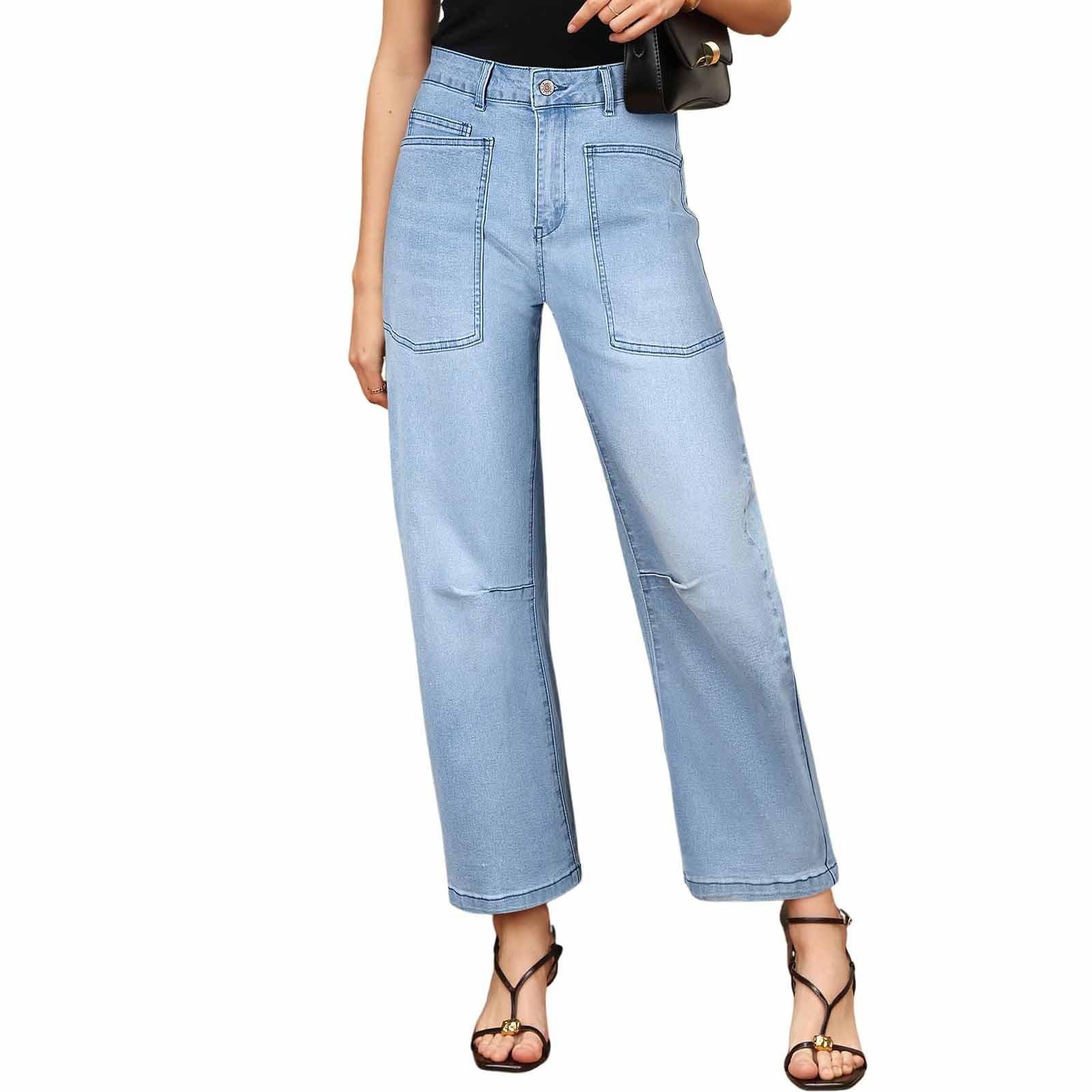 

Женские мешковатые джинсы-бочонки с высокой посадкой и широкими штанинами, джинсы-бойфренды S синий