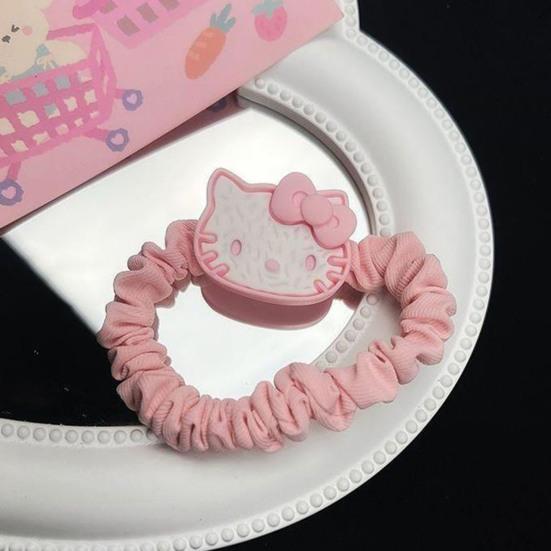 4Pcs Girl Hair Ropes Cartoon Decoration Macaron Color High Elasticity Hair Bands High Elasticity No Hair Damage Ponytail