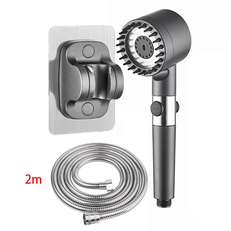 

4 режима насадки для душа, насадка для душа высокого давления, одна кнопка, массажная насадка для душа с фильтрующим элементом, аксессуары для ванной комнаты with 2m pipe+hook