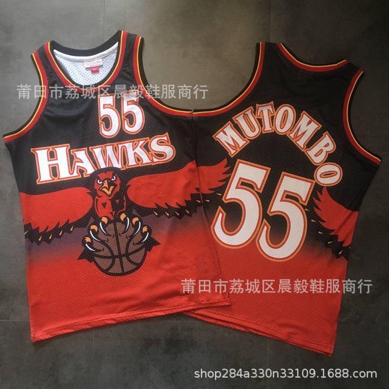 Vintage Atlanta Hawks Basketball Jersey Mens Cotton Blend Retro NBA Style 4 Webb 21 Wilkins 8 Smith 55 Mutombo