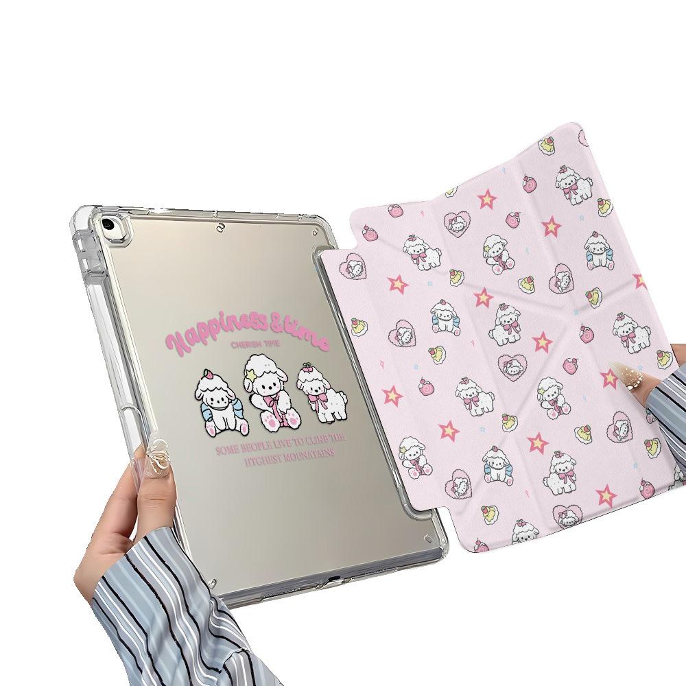 Applicable To iPad Pro 11ins Wind Lamb Folding Sticker Flat Protective Case Acrylic iPad Pro13 All Inclusive