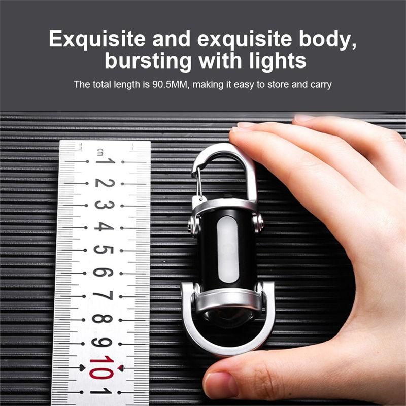 Mini Keychain Flashlight Waterproof with Rechargeable Battery and Charging Cable Outdoor Camping Portable Lighting GZW