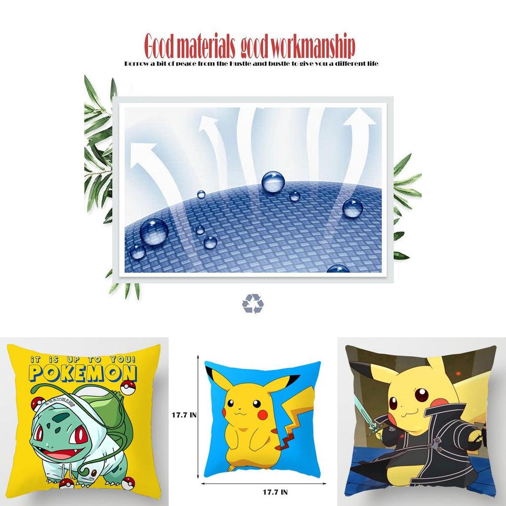 Bezaubernder Pokémon Kissenbezug für weichen und kuscheligen dekorativen Kissenbezug