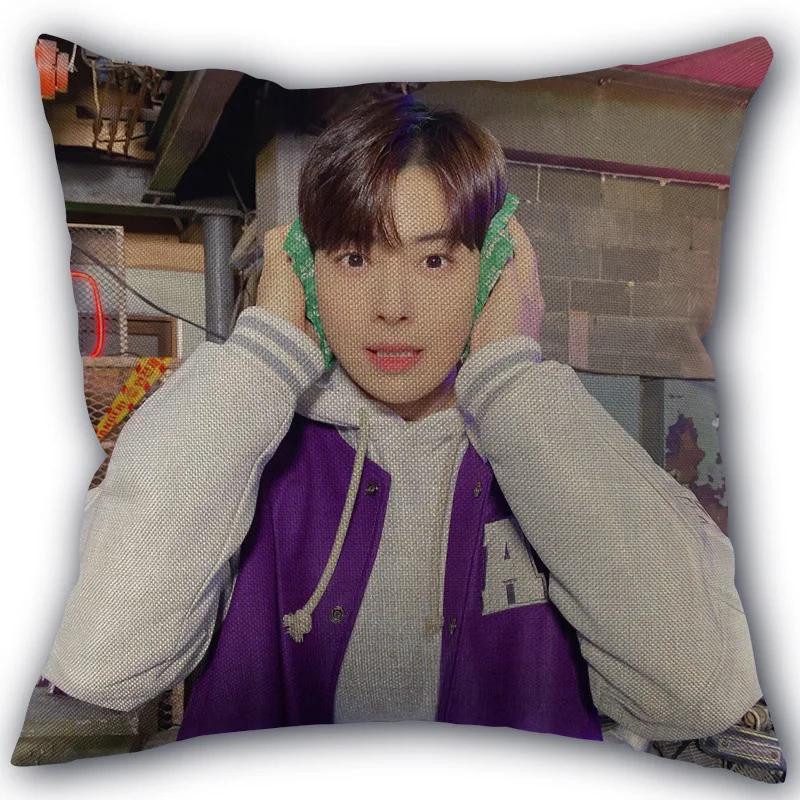 Kpop Cha EunWoo Pillowcase New Cotton Linen Fabric Square Zipper Pillowcase 45X45 Wedding Decorative Pillow cover