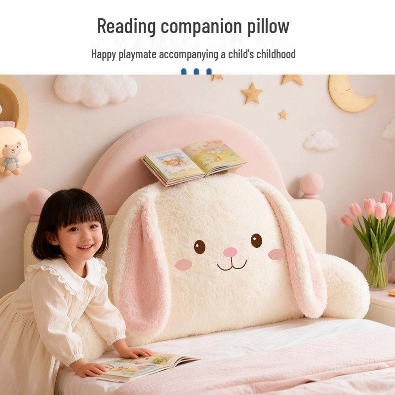2026 New Soft Cartoon Upholstered Backrest Cushion for Children's Room, Tatami, Girls' Bedroom, Anti-Collision Pillow, No Headboard Needed