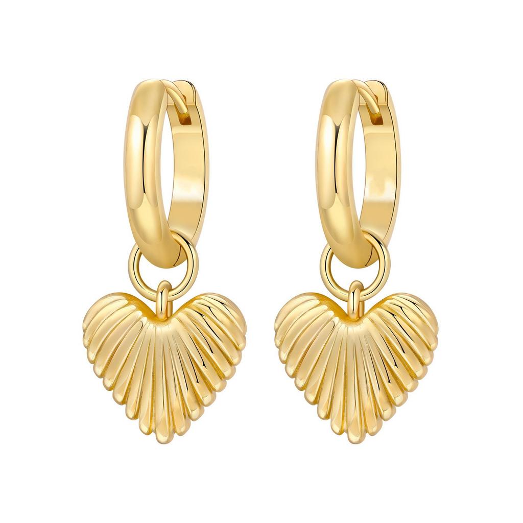 Simple Heart Cross Earrings For Women Fashionable Gold Elegant Jewelry Gift