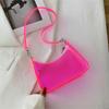 Fashion High Quality Pvc Handbag Transparent Eye-Catching Jelly Bag Zipper Multifunctional Simple Style Women'S Shoulder Bag New