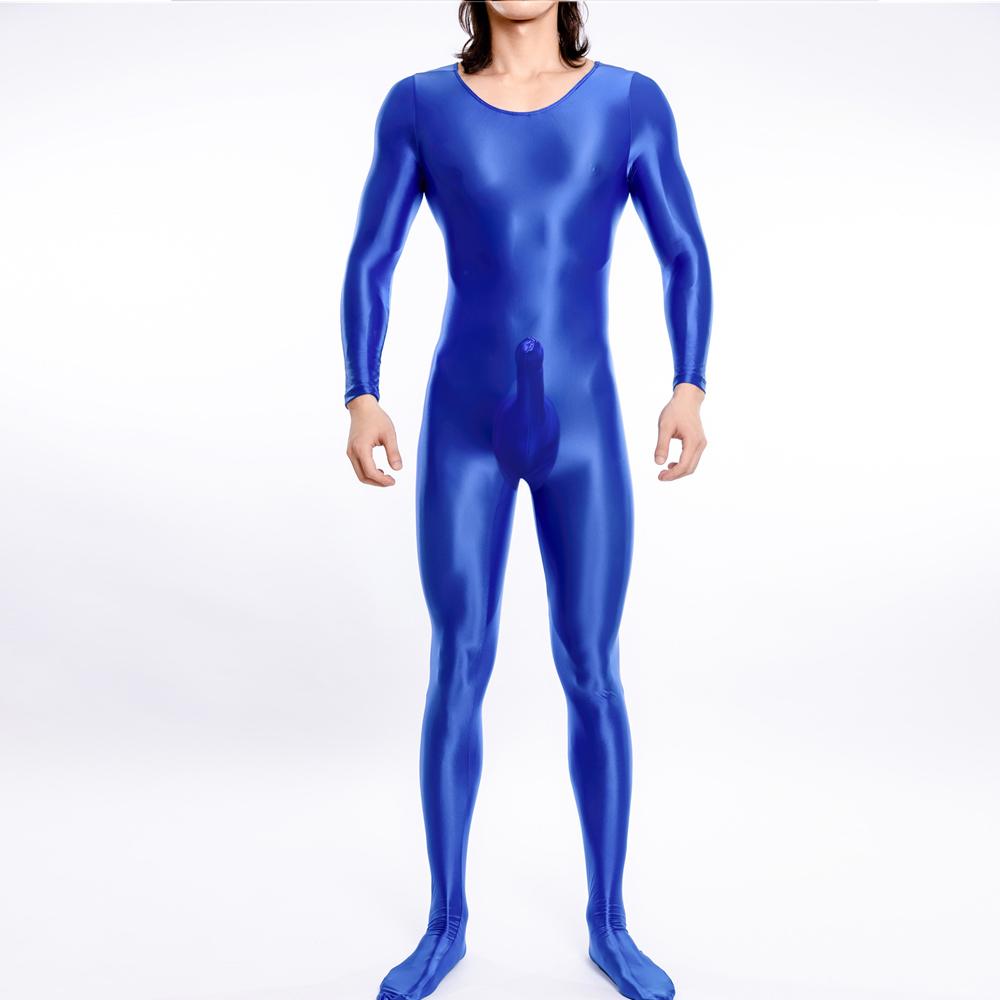 Sexy Men Cock Ring Maid Tights Oil Glossy Shiny Elastic Bodysuit Rompers U Convex Bulge Pouch Leotard One Piece Thong