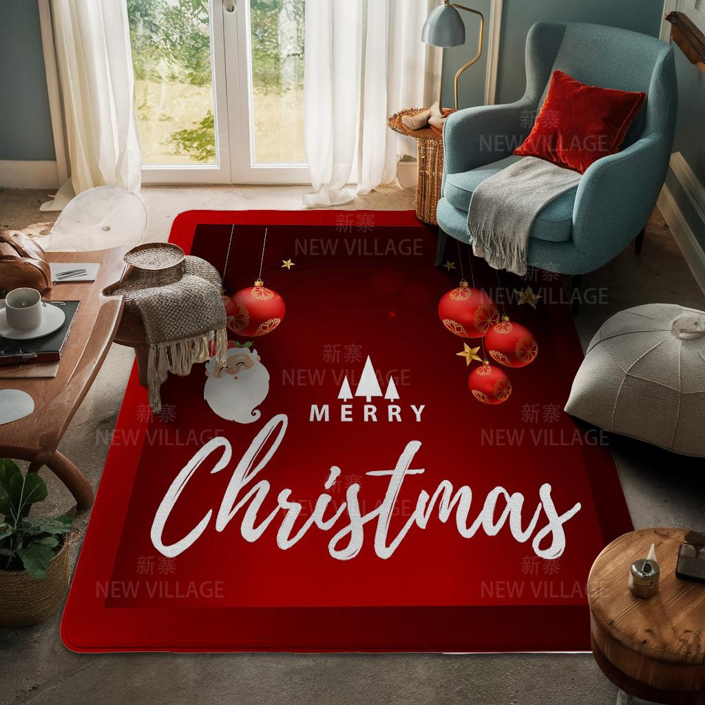 House Entrance Carpet Home Door Mat Living Room Bath Foot Bathroom Non-slip Water Absorption Rugs Bath Merry Christmas Winter