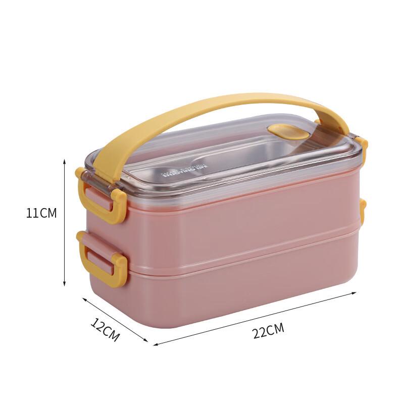 Zhishi Stainless Steel Double-Layer Insulated Lunch Box with Cutlery