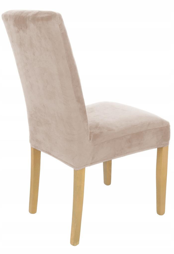 Cool Beige Velour Elastic Chair Cover [21We]