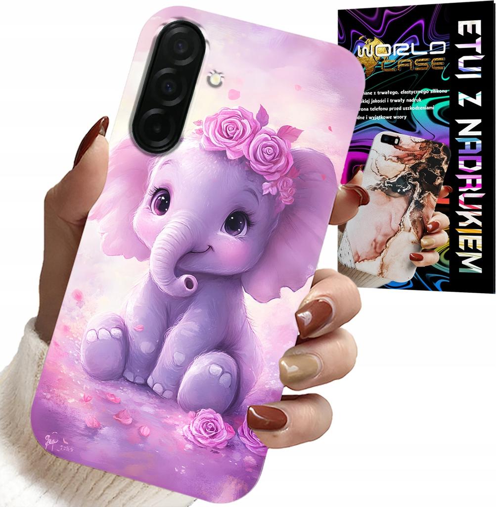 Etui Do Samsung Galaxy A26 5G - Słodki Słonik Na Różowym Tle Case +Folia
