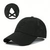 Solid Color Baseball Cap With Mesh Panel Ponytail Opening Quick Dry Sun Protection Casual Outdoor Hat