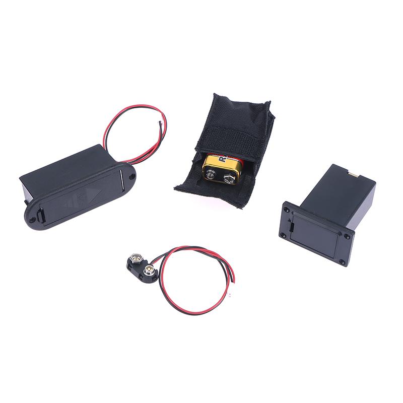 DIY Accessories 9V Battery Case Holder Cover Box Black for Acoustic Guitar Bass Pickup Essential Guitar Parts Set