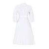 Women's 45720 Sleeve Lace Crochet Midi Dress Hollow Out Eyelet Pleated Swing Dress Fall Casual