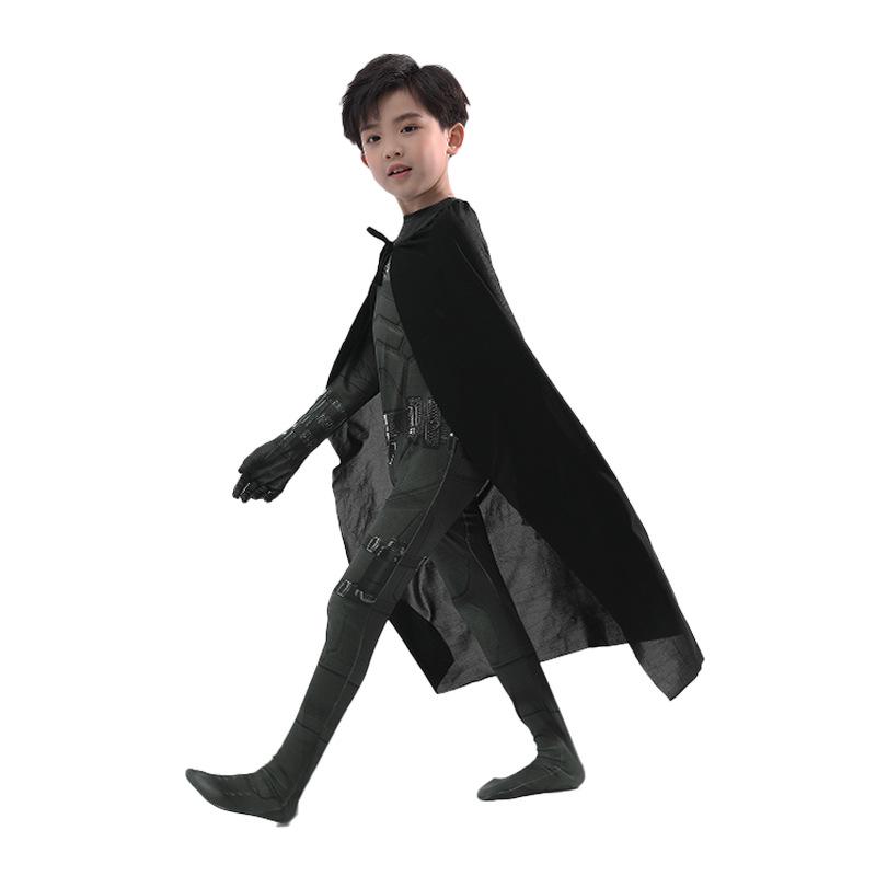 Kids' Halloween Cosplay Costume: Muscle Batman and Superman Jumpsuit Set