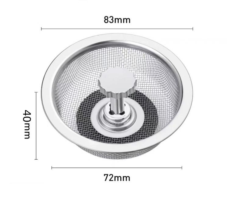 Universal Stainless Steel Kitchen Sink Drain Anti-Clog Filter and Vegetable Washing Basin Cover