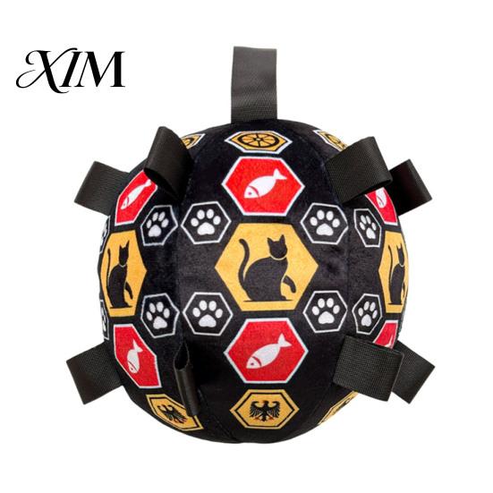 Soft Training Balls for Dogs Stuffed Football Dog Toy with Bell, Plush Ball Chew Toy, Lightweight Throwing Toys Pet Interactive Fetch Small To Medium