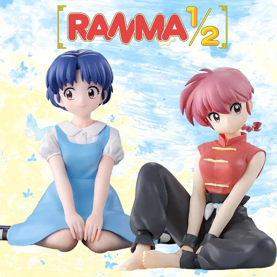 In Stock 10CM Ranma 1/2 Tendou Akane Ranma PVC Anime Figure Periphery Kawaii Sitting Toys Desktop Car Ornaments Model Gifts