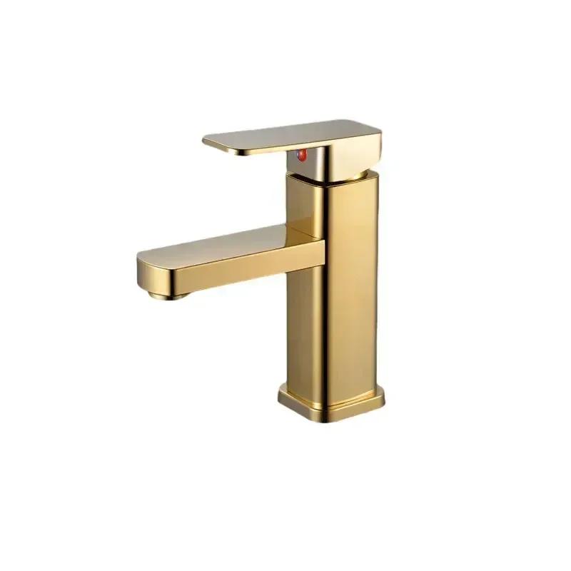 WashBasin Faucets Single Handle Hot and Cold Mixer Tap Deck Mounted Stainless Steel Bathroom Tap Household Modern Toilet Faucet