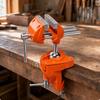 Degree Bench Vise with Swivel Base | Textured Metal clamping plates, nonmarring AntiSlip Sleeves,