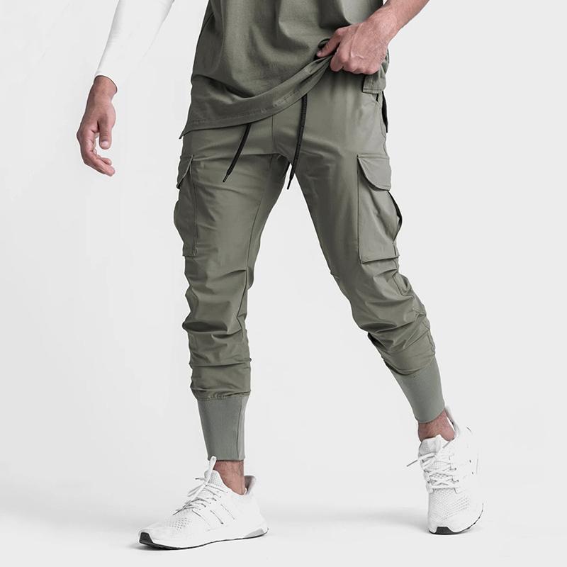 

Карманные мужские брюки-карго, летние тонкие быстросохнущие эластичные леггинсы, спортивные штаны для бега, повседневные трендовые брюки XS зелёный