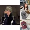 Trendy Vintage Style English Embroidery Baseball Cap For Women Sun Protection