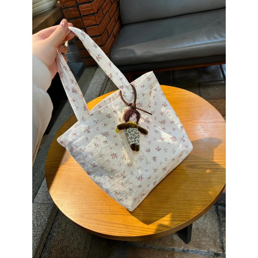 

Korean ins floral bag women s new large-capacity tote bag fresh and versatile canvas bag bag female student commuting