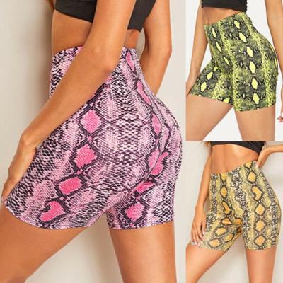 Sexy Vrouwen Zomer Shorts Nieuwe Slangenprint Hoge Taille Shorts Elastische Taille Korte Broek Vrouwen Broek Pantalones Cortos Mujer