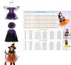 Magical Baby Girl Gown Halloween Cosplay Witch Costume For Teens With Puff Sleeves
