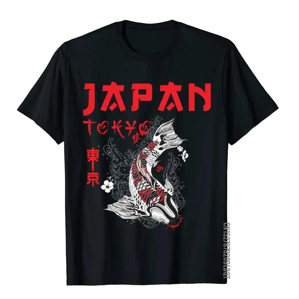 Japanese Fuji Dragon Yakuza Tokyo Koi Fish d Tops T Shirt For Men Cotton T Shirts Slim Fit