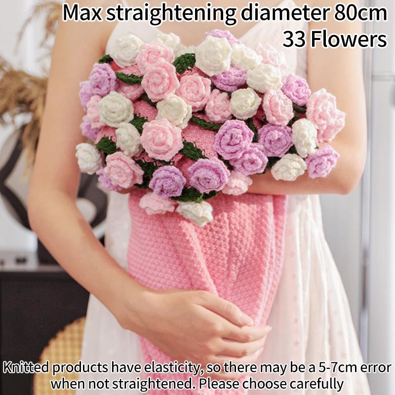 

Hand Woven Blanket Crochet Rose Blanket Decorative Sofa Cover Valentine s Day Birthday Gifts for Women Tapestry Manta De Rosas
