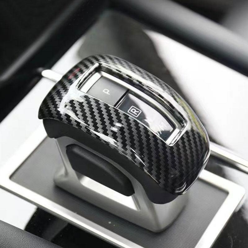 Für Mitsubishi Outlander Kohlefaser-Textur Auto ABS Zubehör Innenraum Schaltknauf Abdeckung Zierleiste