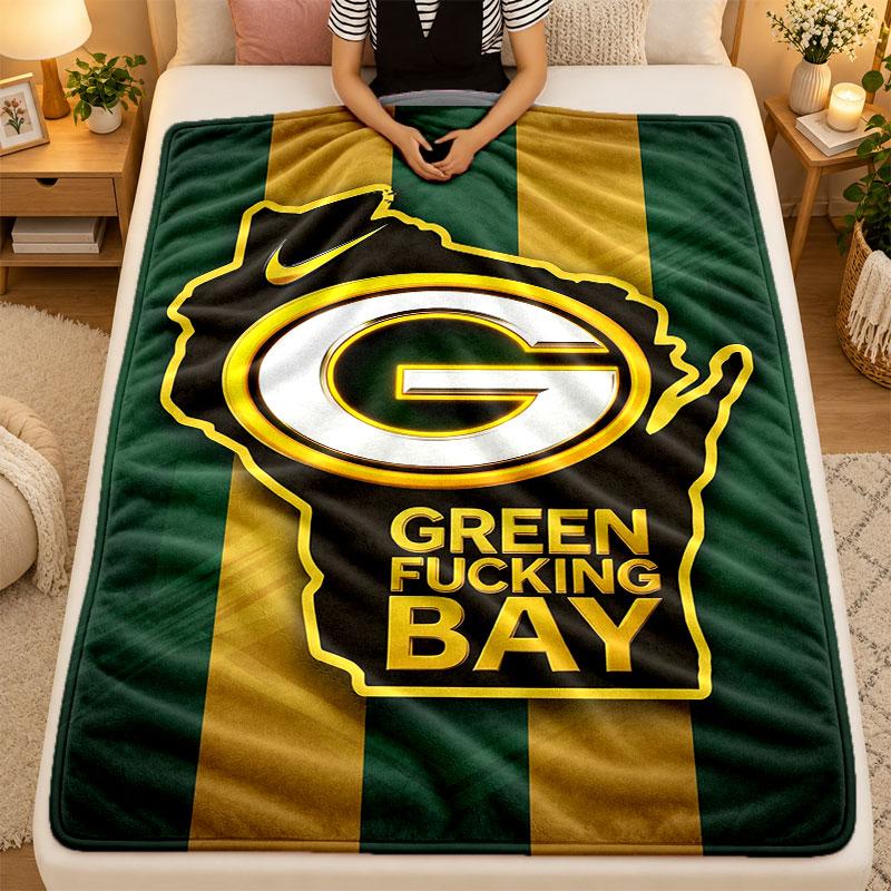 Flannel BlanketGreen Bay Packers Warm Soft Throw Blanket for Indoor Sofa Bed Living Room Use