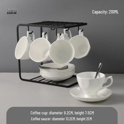 Europäischer Stil Reinweißes Kaffeetassenset