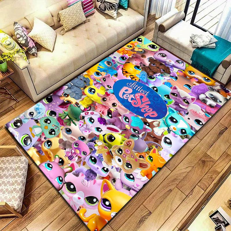 Littlest Pet Shop Carpet Rug for Living Room Bedroom Home Sofa Decoration,Kids play Non-slip Floor Mat