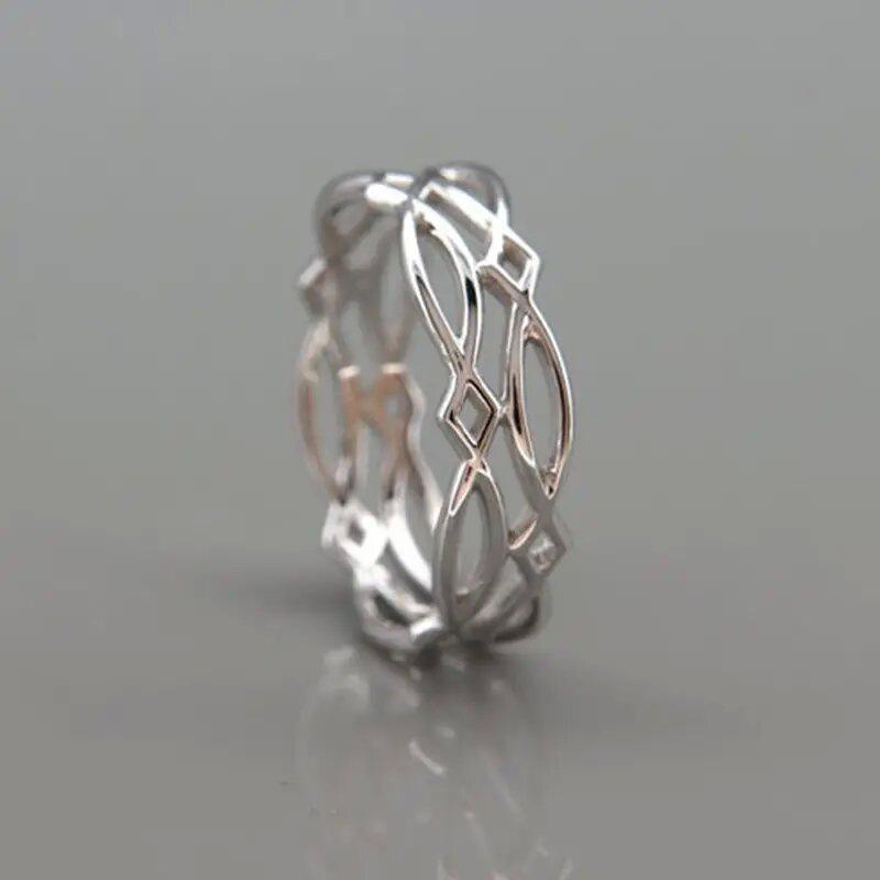Simple Ring, Wound Hollow Woven Index Finger Ring, Metallic Ring