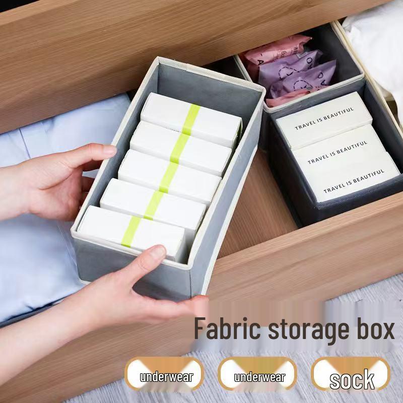 Cross-Border Non-Woven Foldable Organizer: 6-Piece Underwear Storage Set for Socks, Bras, and Underpants