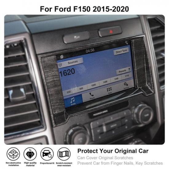 Zentrales Navigations-GPS-Bildschirm-Dekorabdeckung Zierleiste Schwarzes Holz Für Ford F-150 15-20