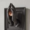 Yousheng Halloween Praying Hands Candle Holder 3D Wall Sconce Art Sculpture Resin Candlestick Home Table Centerpiece Decoration