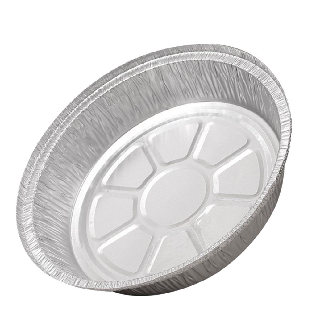 10pcs 7in Aluminum Foil Pans Round Shaped Disposable Cookware Air Fryer Tin Foil Tray for Household