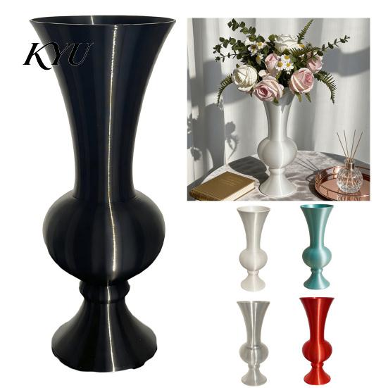 Stylish Balcony Decor Retro Curved Decorative Flower Vase, 3D Printed Flared Neck Plant Pots for Windowsill Minimalist Tabletop Floral Container