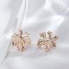 Glossy Gold Color Maple Leaf Earrings for Women Vintage Party Minimalist Jewelry