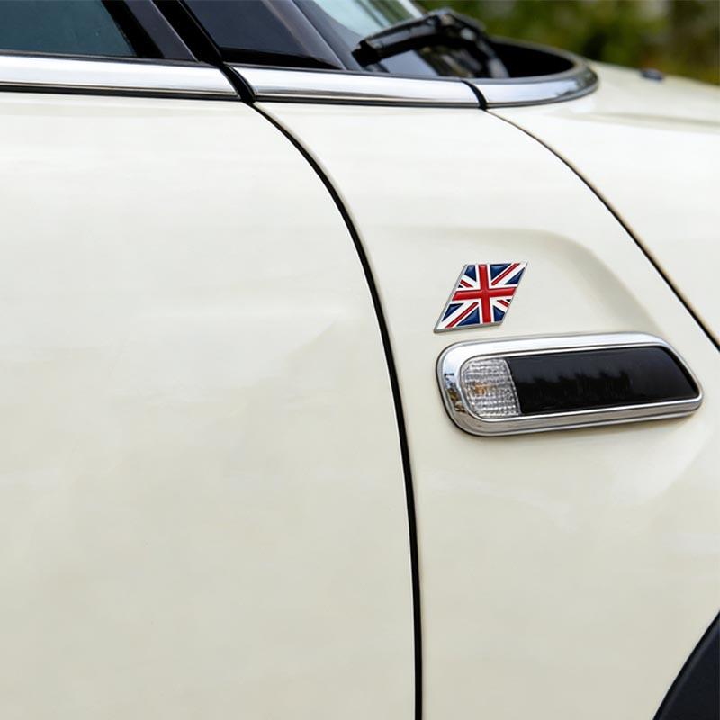 A Pair Of Metal National Flag Color Car Decoration Stickers For MINI VW, Peugeot, Fiat Car Fender Modification Accessories Zf7