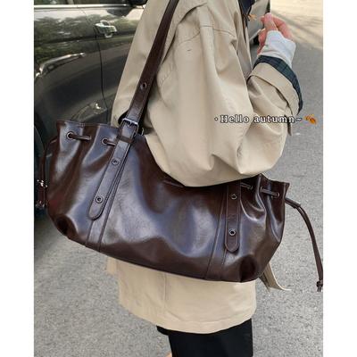 Autumn and Winter Large-capacity Bag Women's 2025 New Simple Tote Bag Retro Versatile Shoulder Commuter Bag One Piece