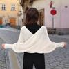 Womens Crossed Back Knitted Cover Up Scarf with Sleeves Sweater Shawl Wrap Shrug Layering Solution For Chilly Environment