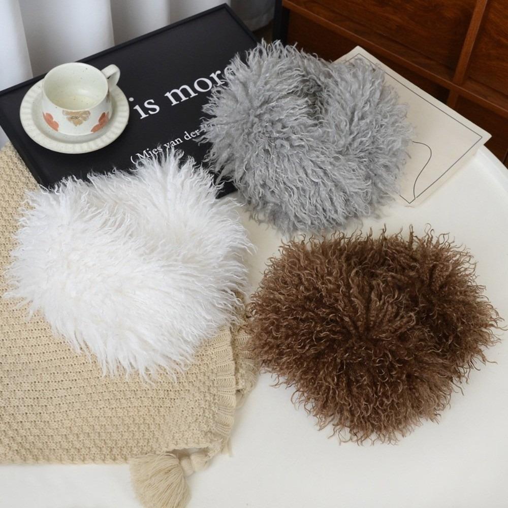 Solid Color Plush Scarf Versatile Neck Protection Scarf Cozy Imitation Wool Scarf For Women